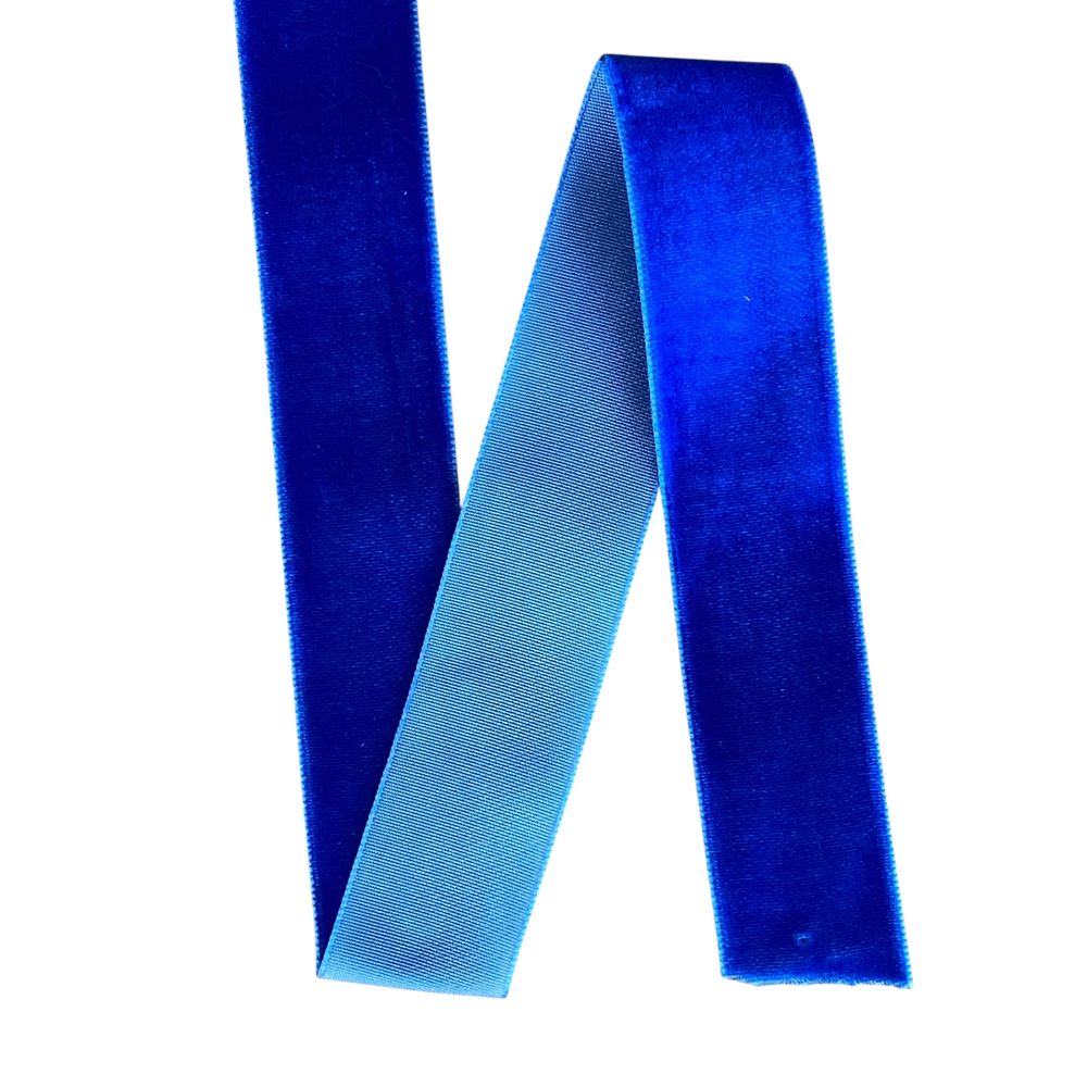 Оксамитова стрічка  2,5 см х 50 ярдів Синій Marill (D00825- С  33)