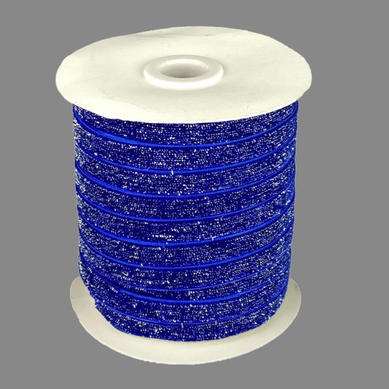 Оксамитова стрічка  блискуча 1,0 см х 50 ярдів Синій Marill (D16710- C 123)