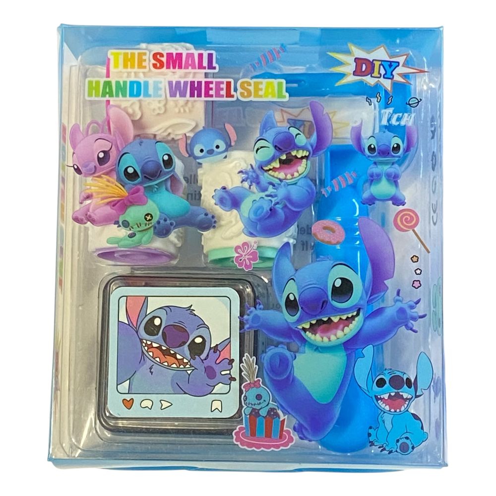 Набір штампиків 3шт "Стіч" ролик, штемпельна подушка у блістері Блакитний Unison (3301-ST)