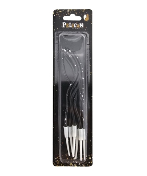 Свечи "Волна 6 штук" черный с серебряными точечками (861314)