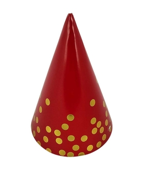 Ковпачки паперові TM Pelican 15сm  "Червоні з золотим горошком"     10шт Червоний Pelican (871808)