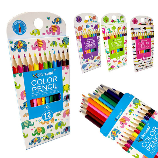 Олівці трикутні кольорові, 12 кольорів (BD-0782)