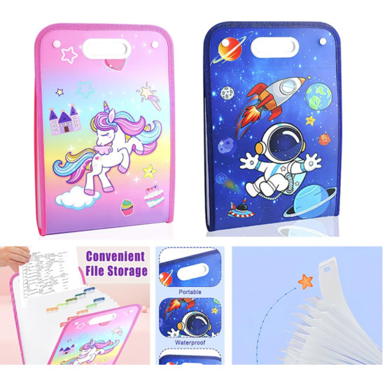 Папка-картотека  А4 пластикова дитяча, 13 відділень (XM137)