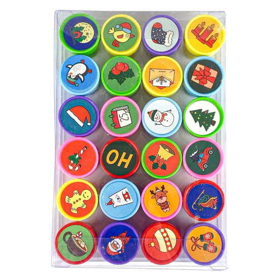 Набір штампів 24шт в пвх коробці, Новорічні (9341)