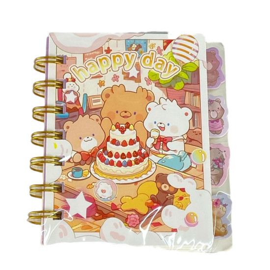 Блокнот 10,5 х 9см з роздільниками, 77аркушів в лінію Ведмедики Unison (MY-103-5-360)