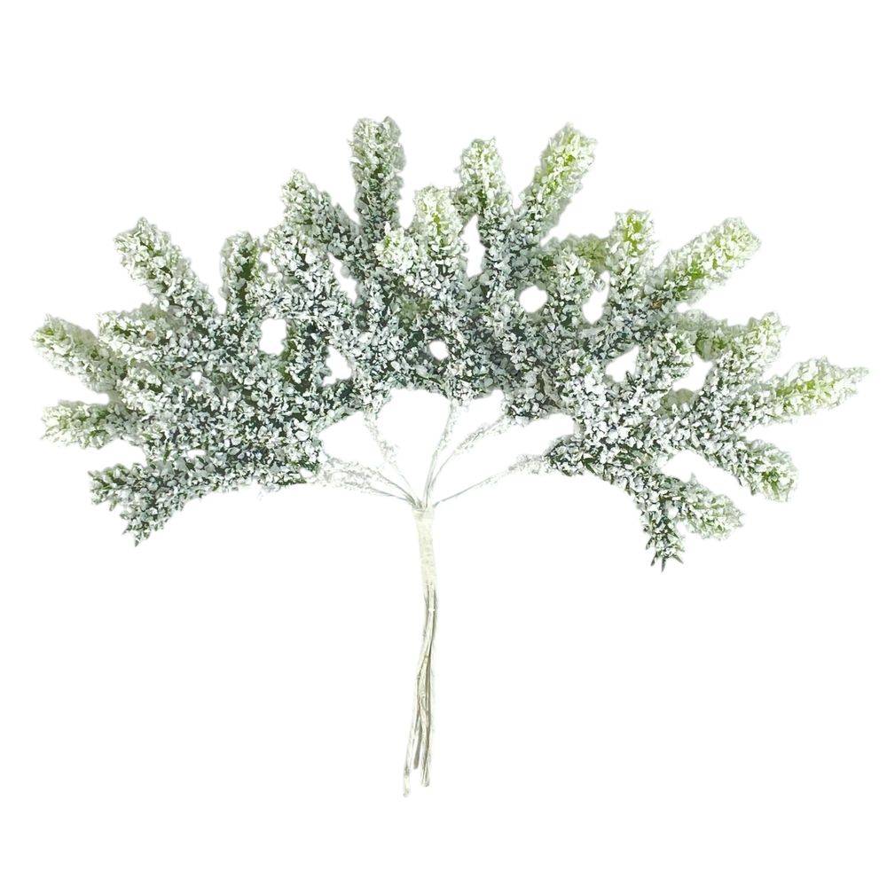 Добавка ялинки, 15 см, зелена в снігу  (6 шт) (с30250)