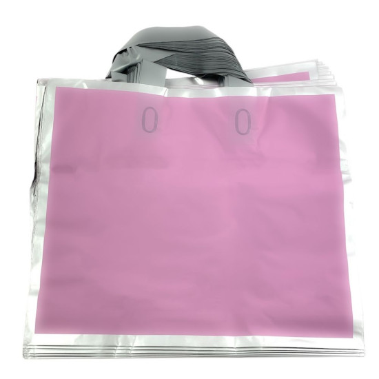 Пакет поліетиленовий з ручкою, 35 х 30 х 6.5см 50шт/уп Рожевий (10801 purple-silver)