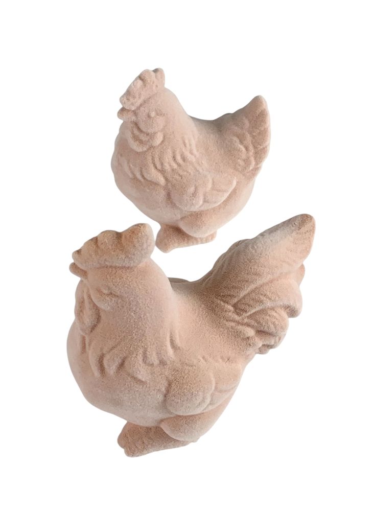 Фігурка для пасхального декору "Півник та курочка" пудра оксамитові 12см Рожевий (L00198.5)