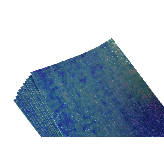 Голубой  фоамиран лазерный (10листов)) (7644)