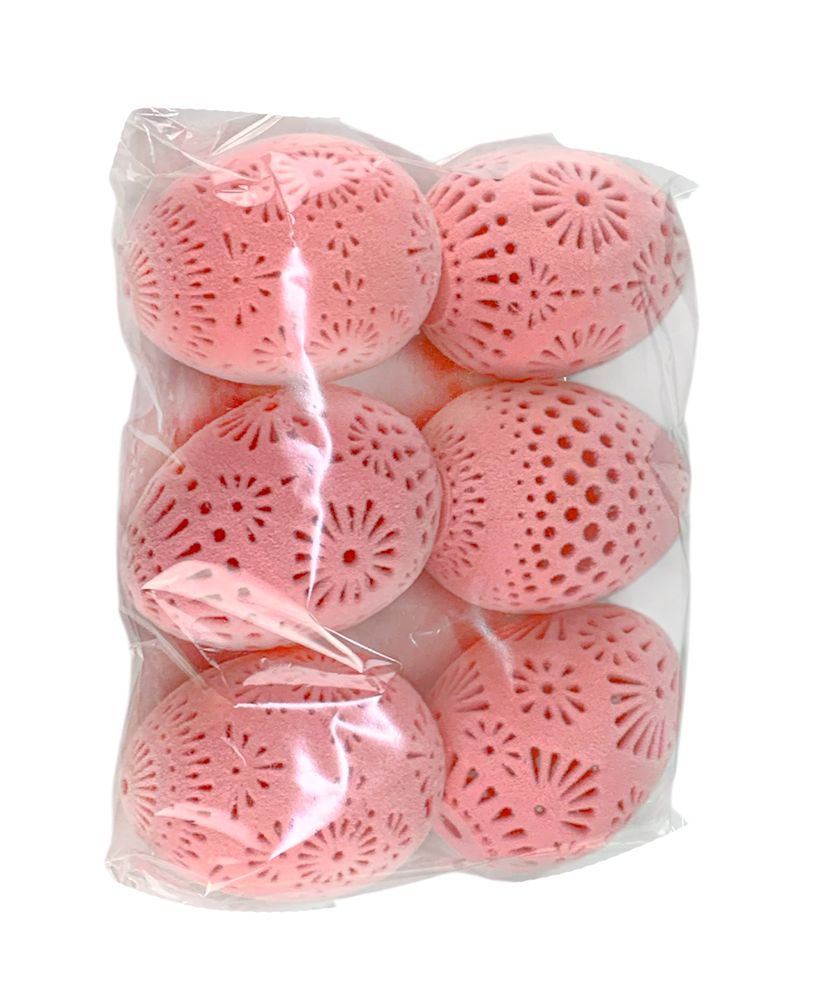 Набір пасхальний  "Яйце-декор з ажурними квітковими вирізами"оксамит, рожевий 6см Рожевий (L00200.4)