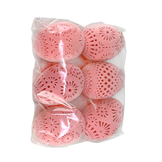 Набір пасхальний  "Яйце-декор з ажурними квітковими вирізами"оксамит, рожевий 6см Рожевий (L00200.4)