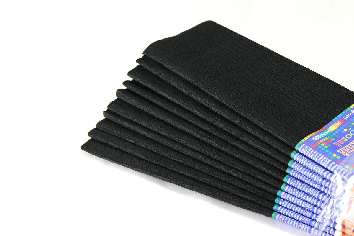 Креп-бумага 100%, 50х200см, 20г/м2 -   черная, KR110-8019 (KR110-8019)