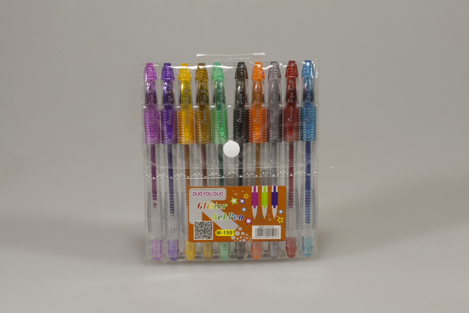 Ручки гелевые с глиттером 10цв, Unison, (M-1501-10)