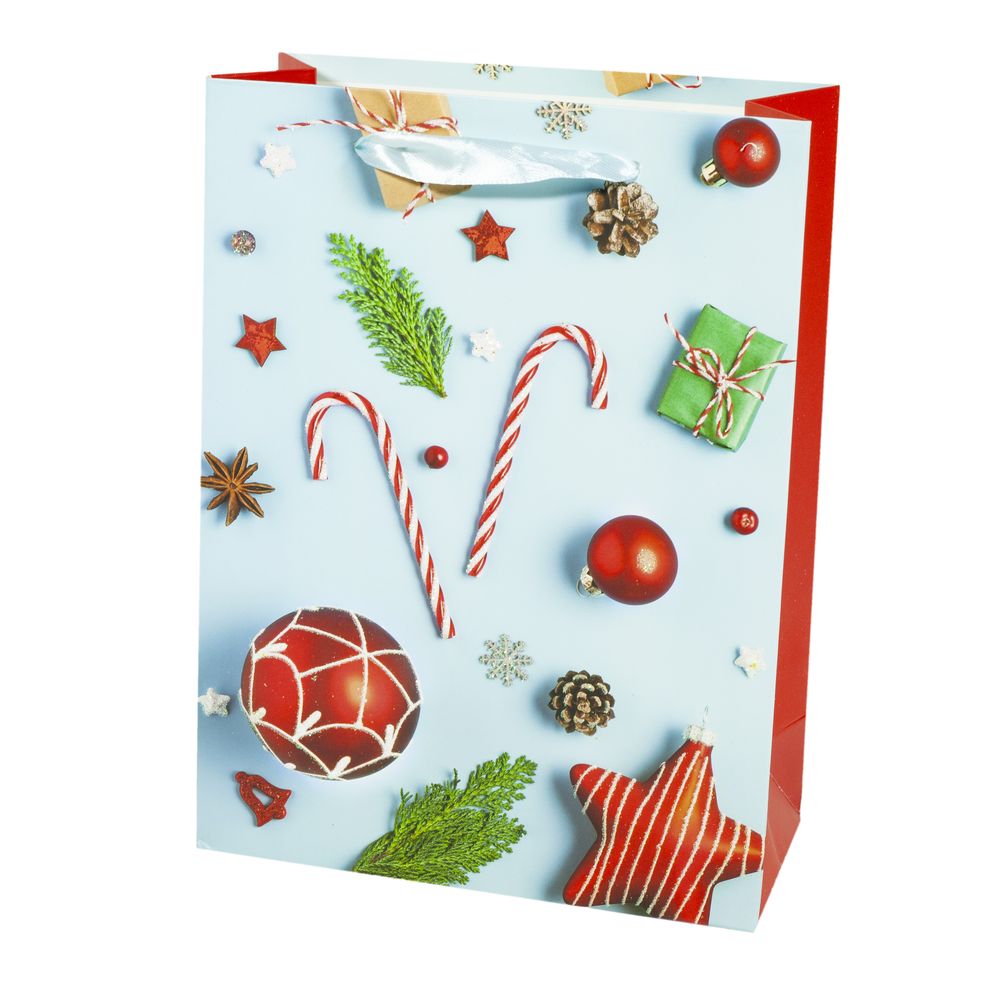 Пакет подарочный новогодний 210г, 18 х 23 х 10см Белый Unison (RQ-666S)