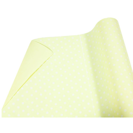 Крафт бумага двосторонняя  светло желтая  в белый горох Желтый Unison (Пт 857.21)