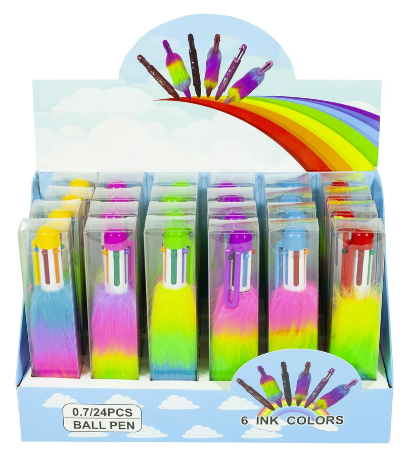 Ручка шарик дет 6 цв."Мех", в инд уп-ке, 0,7мм, 0560-6 (0560-6)