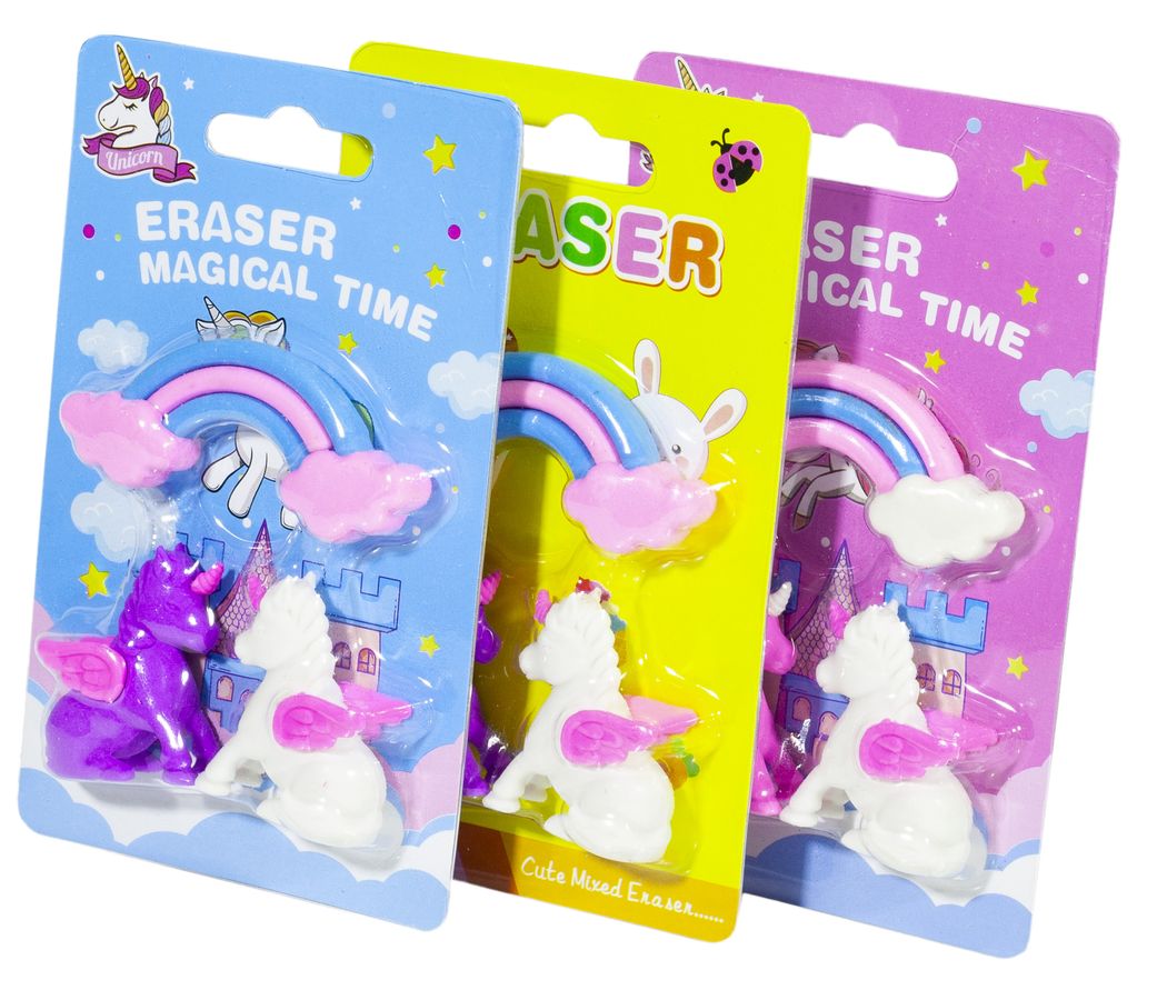 Резинка- в н-ре 3шт."Единороги и радуга объёмн." (SR-173)