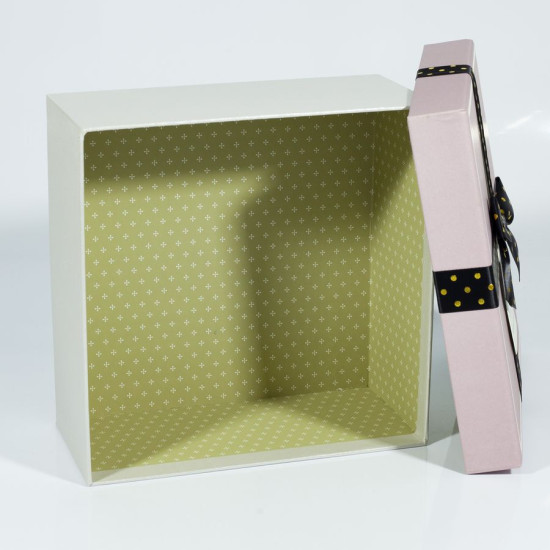 Подарункова коробка JKZ-67, квадратна світло рожева з сірим, 21х21х10cm/17х17х9/14х14х7cm   3шт. в наборі (JKZ-67)