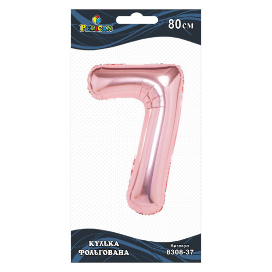 Цифра фольгована Pelican, "7" Рожеве золото 80см Рожевий Pelican (830837)