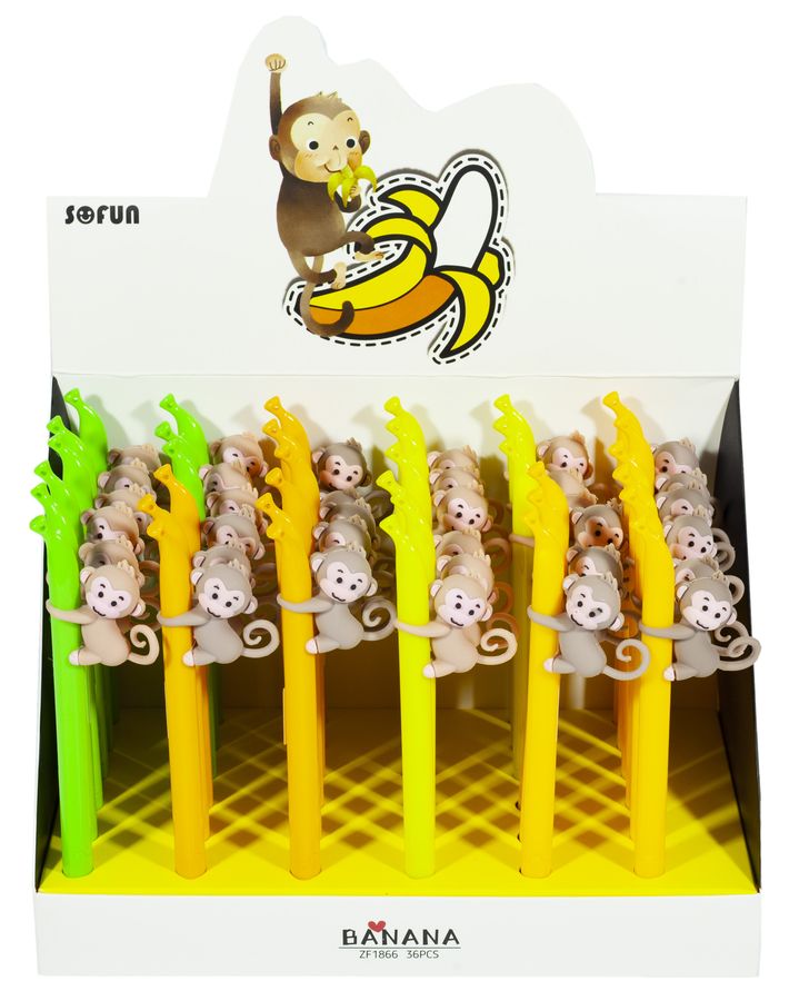 Ручка детская, 0,7мм, синяя, обезьянка Unison (ZF1866)