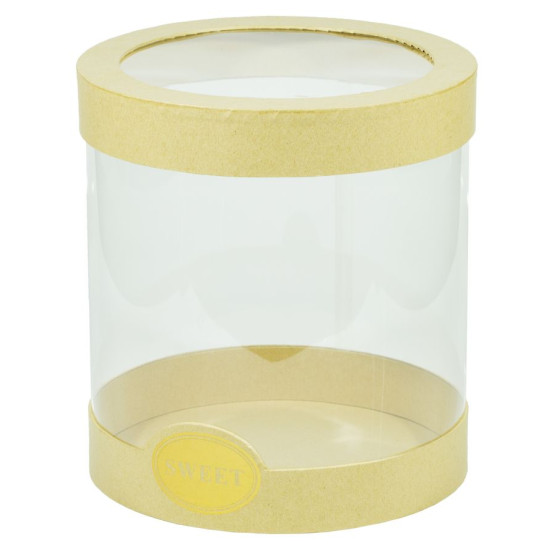 Подарункова коробка D065-4 №2, кругла крафт, 22x25.5см (D065-4 №2)