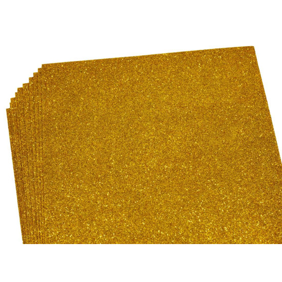 Фоаміран  1,0мм темно-жовтий з глітером 10 аркушів Жовтий Unison (17GLA4-013)