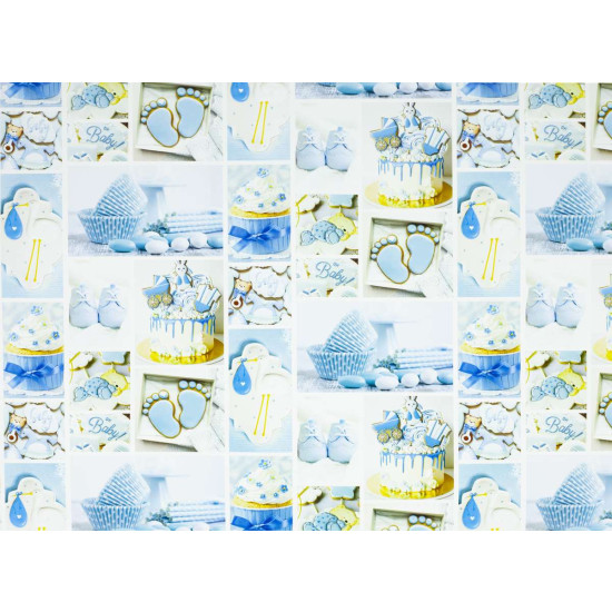 Папір пакувальний крейдований 80г 10 аркушів  100 х 70см Блакитний Unison (PVM10-105)