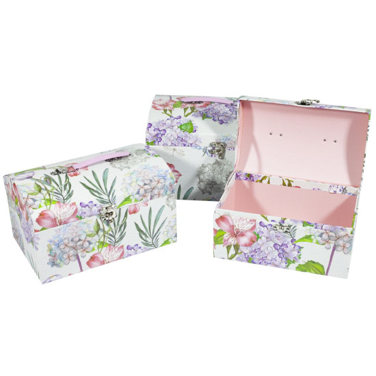 Подарункова коробка W7168 скриня- фіолетові квіти  24x14.5x12.5cm Різнокольоровий Unison (W7168  №2)