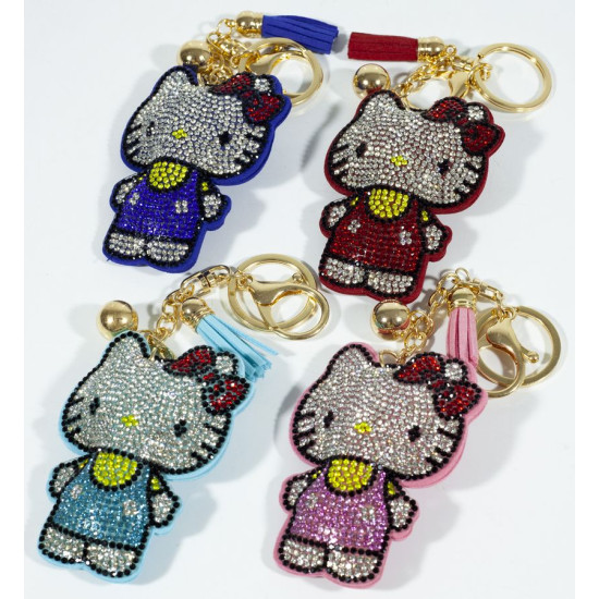 Брелок -стрази  "Кітті" 7,5 см. 4 дизайни (135-12)