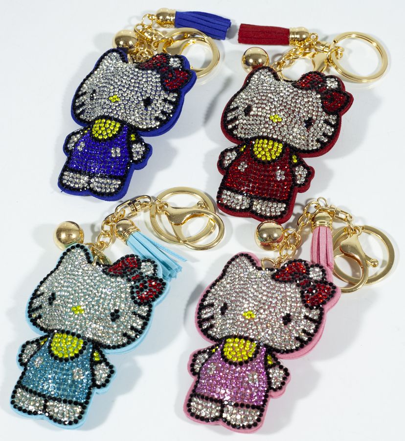 Брелок -стрази  "Кітті" 7,5 см. 4 дизайни (135-12)