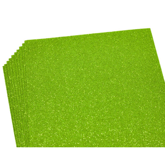 Фоамиран 1,7мм  светло зеленый с глиттером   10листов Зеленый Unison (17GLA4-051)