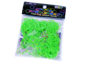 Зелено-желтый крестик резинки для плетения (Нт 119.1)