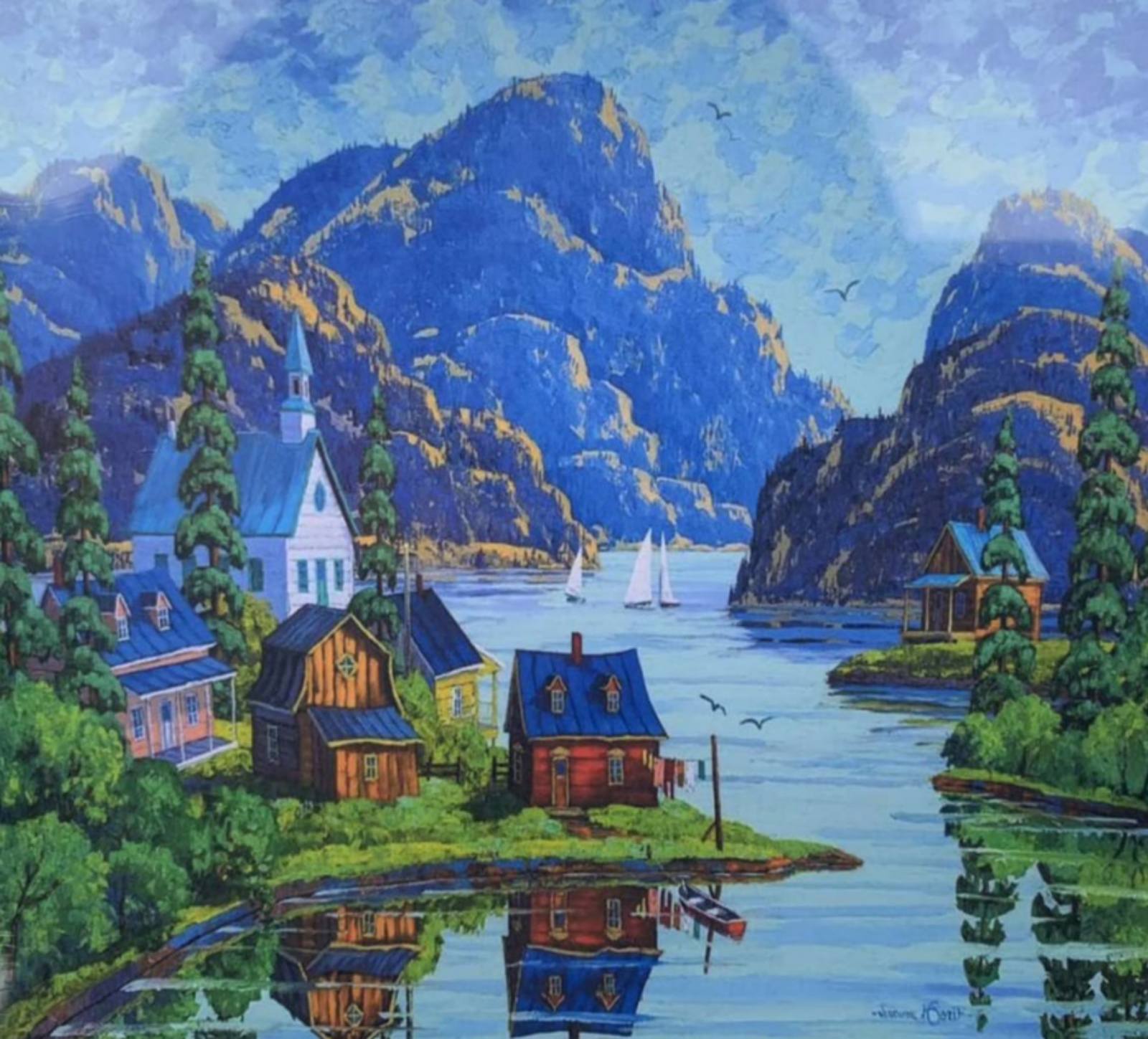 Картина по номерам "Городок в долине" 40*50см,крас.-акрил,кисть-3шт (3503RA_O)