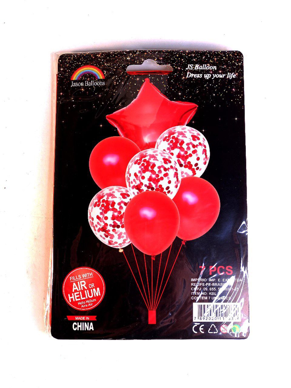 Набір з 7 кульок, червоний  зірка Червоний Unison (836825-1 red)