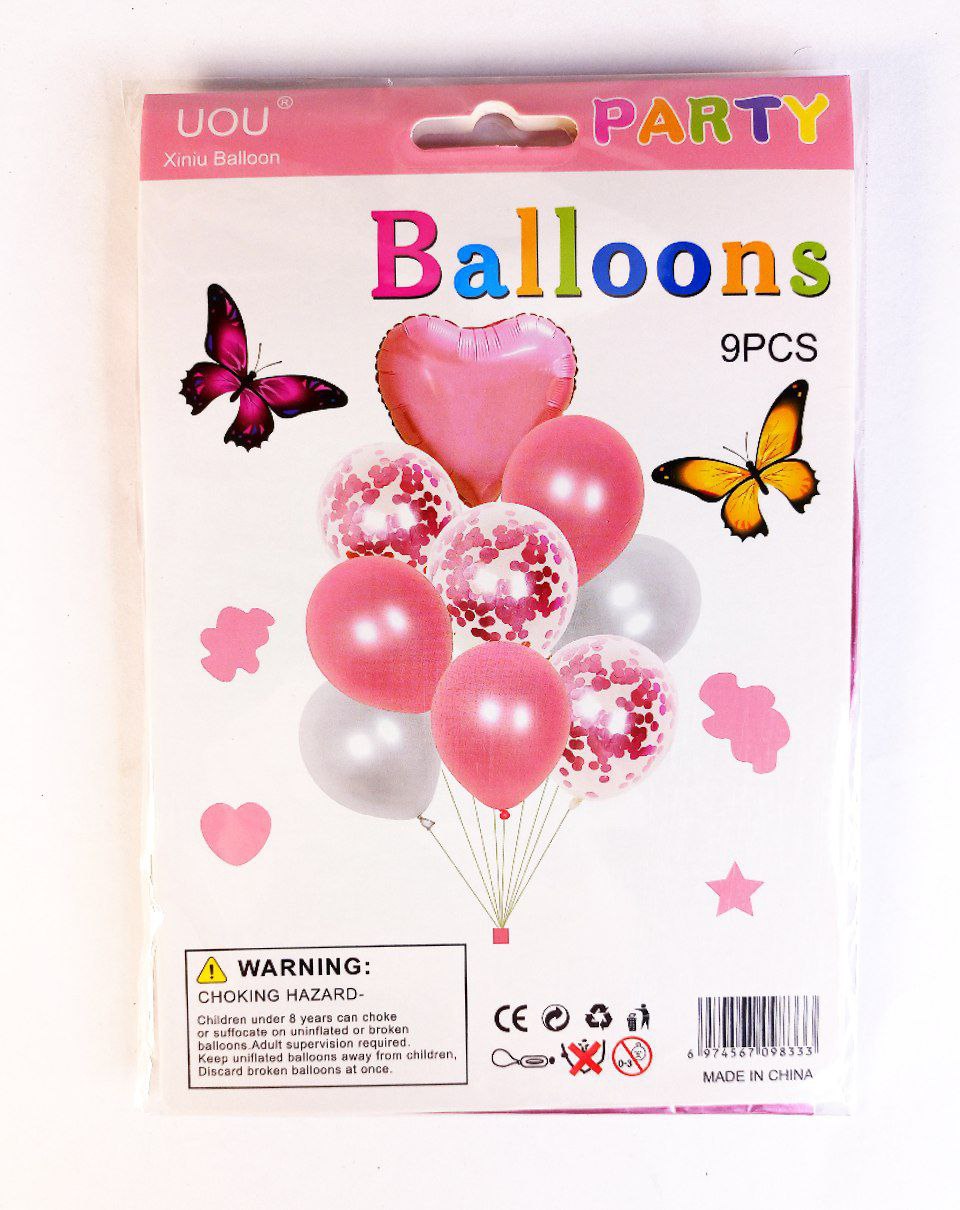 Набір з 9 кульок , Сердечко рожеве золото Рожевий Unison (836834-1 pink gold)