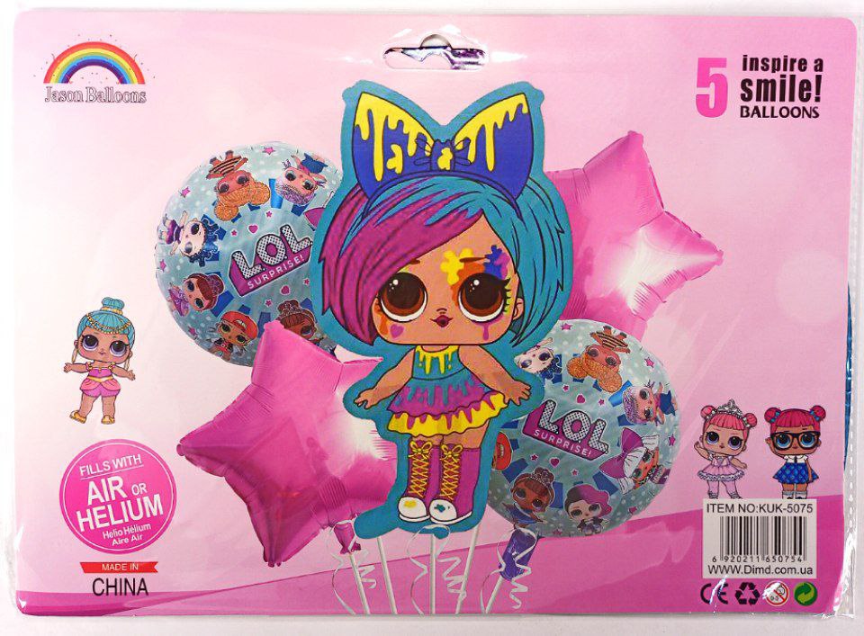 Набір кульок з 5 шт "Lol", Splatters Різнокольоровий Pelican (836910-5075)