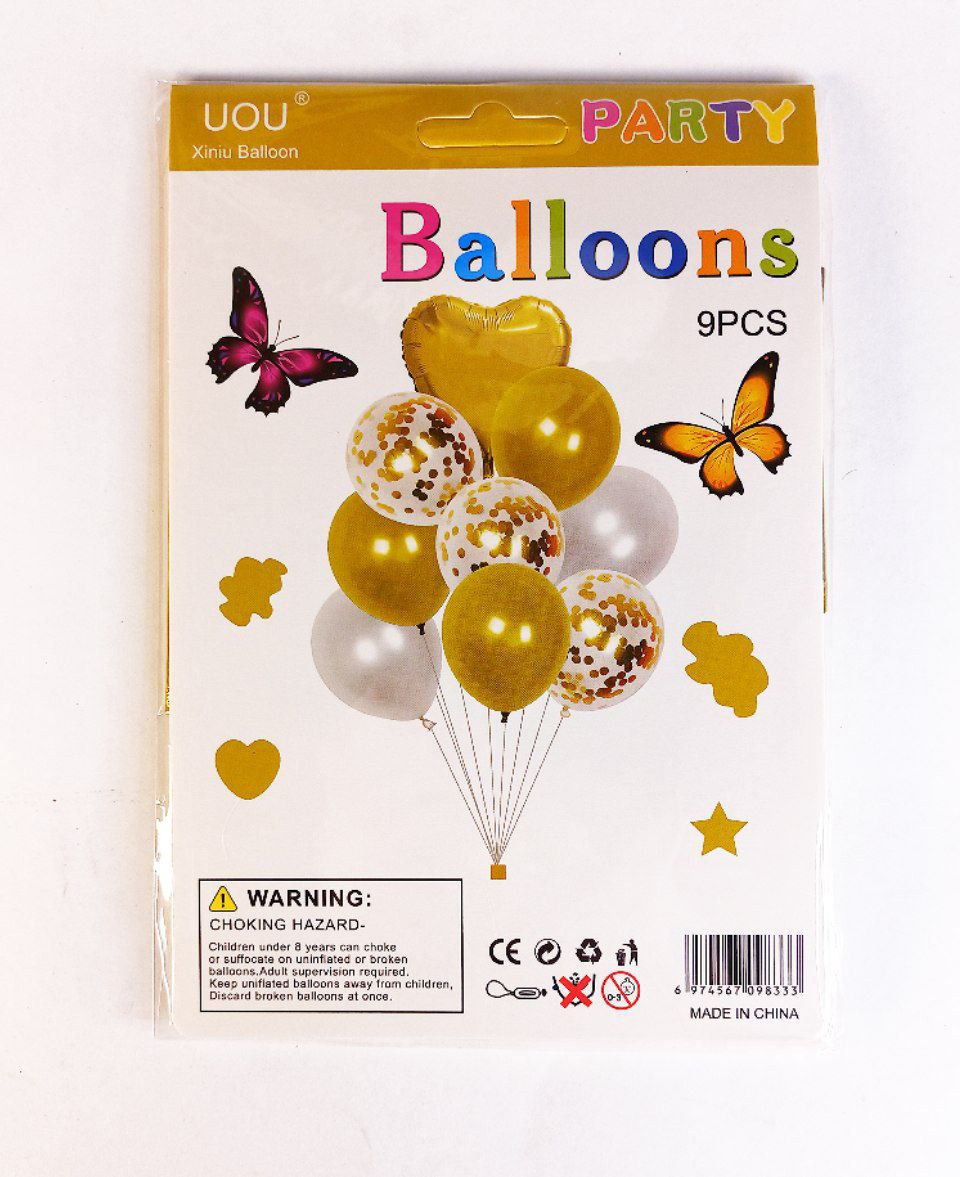 Набір з 9 кульок, Сердечко золоте Золотий Unison (836834-1 gold)