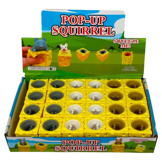 Игрушка антистресс выпрыгивающая Мышка 5см,  3 цвета Разноцветный Без бренда (11102)