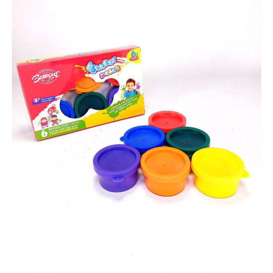 Фарба "Пальчикова-хлопчик" у баночці 6 кольорів по 35мл Unison (8868-N)