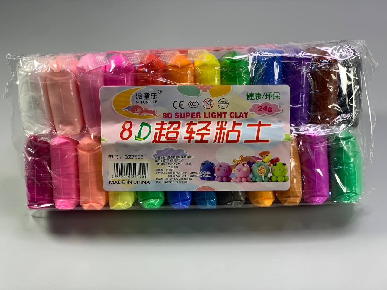 Маса для ліплення супер легкий, 24х10г  кольорів Різнокольоровий Unison (7508DZ/1324)