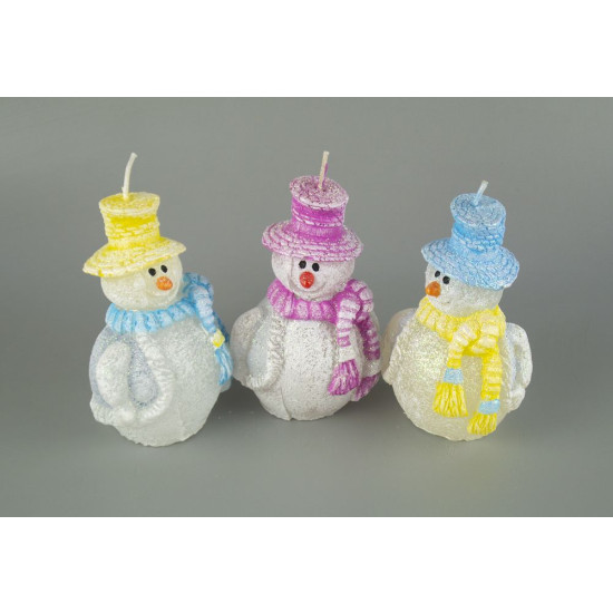 Декоративна  світлодіодна Свічка "Сніговик" 13 х 8см Різнокольоровий Unison (sw -LED)