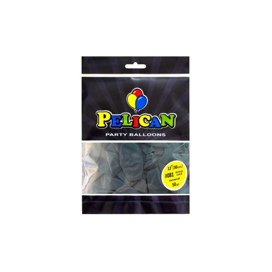 Кульки Pelican латексні 12"(30cm) вінтажний зелено  синій, Pelican 50шт Синій Pelican (812081)