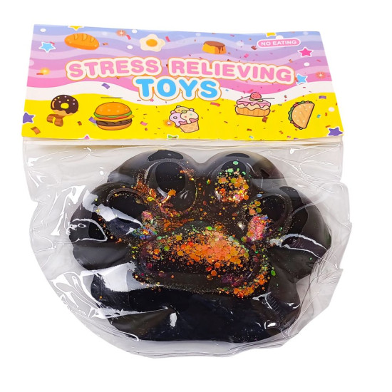 Таба сквиш антистресс  12см Лапка черная (712215 raspberry)