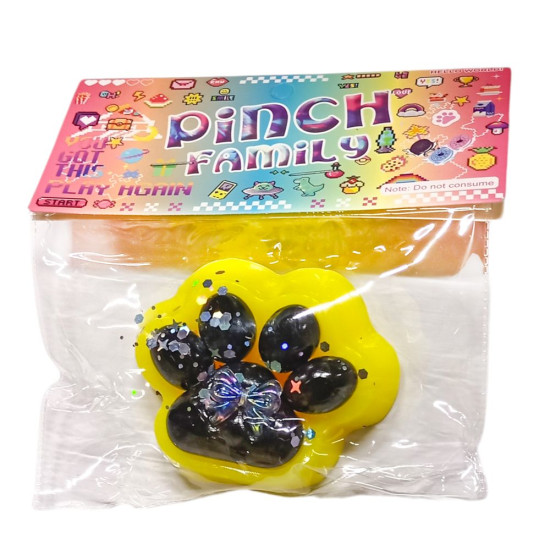 Таба сквиш антистресс  Лапка (712239 yellow + black)