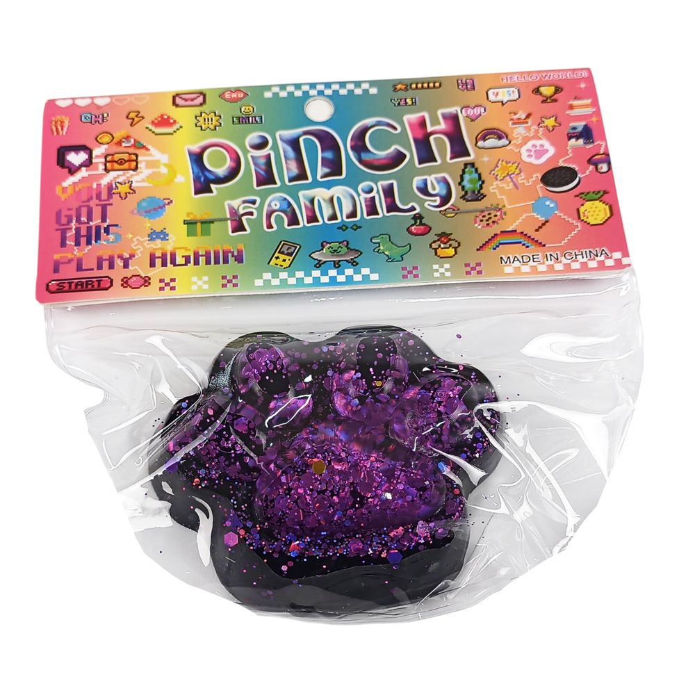 Таба сквіш антистрес  7см Лапка чорна+ фіолет (712246  violet)