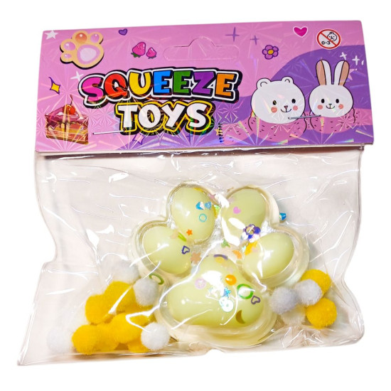 Таба сквіш антистрес  Лапка прозора (712244 yellow)