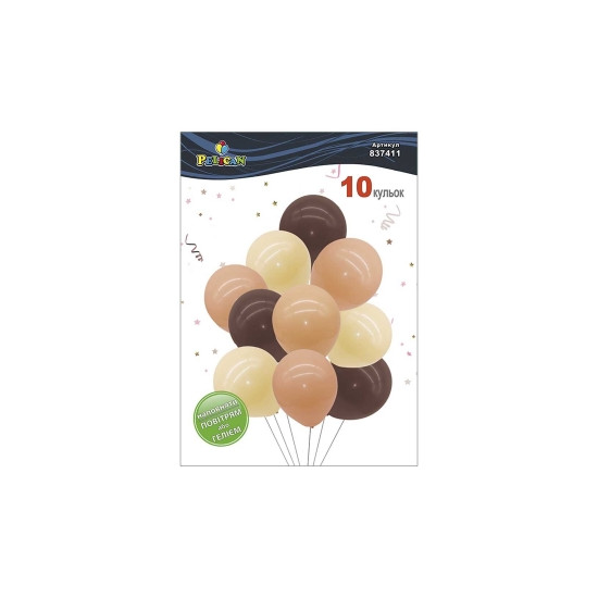 Набір з 10 латексних кульок "Бежева фантазія" вінтажний (837411)