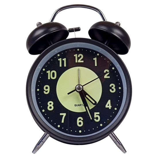 Годинник будильник металевий "Класик Флуоресцентний" 16см (860)