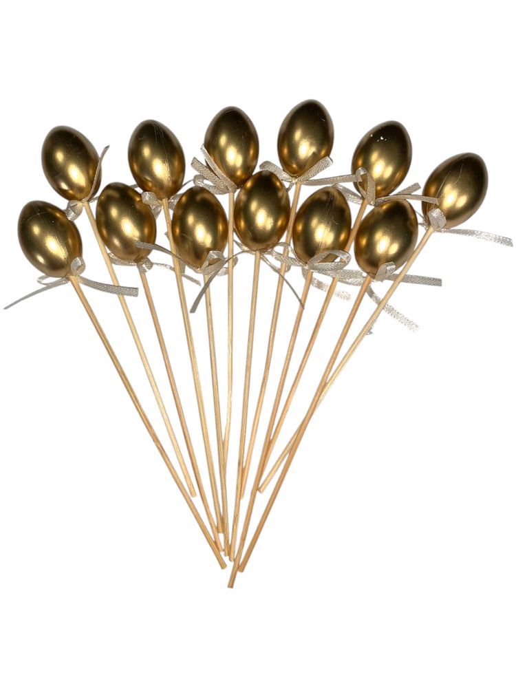 Топпер великодні яйця 4 х 3см Золото -12шт Золотий Unison (L00150)