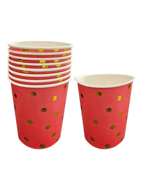 Стаканчики  паперові TM Pelican   "Червоні з золотим горошком"    10шт Червоний Pelican (871408)